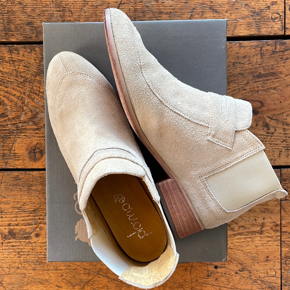 Plomo Simona Beige Suede Loader Flat Boot 38